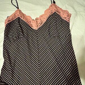 NWOT Vintage Y2K Time and a Half Striped Tank with Lace